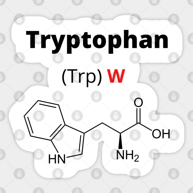 Amino acid tryptophan Sticker by RedPOD